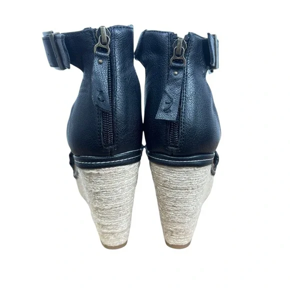 Zodiac Women's Sabeen Wedge Espadrille Sandal Woven Black Ankle Strap Size 8 - Picture 4 of 8